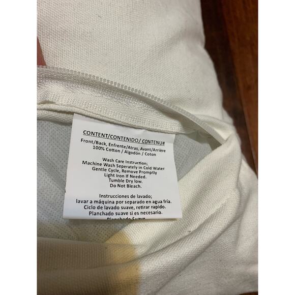 Chevron Pattern Yellow & Ecru Throw Pillow - Sz 18 X 18" - Picture 4 of 4